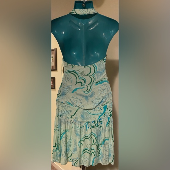 Vintage Y2k Guess Open Back Halter Neck Multi Print Dress - Picture 6 of 11